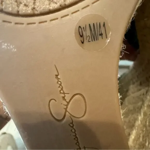 Jessica Simpson Women's Pink Green floral espadrille wedge heel sandals Size 9.5 - Picture 6 of 6